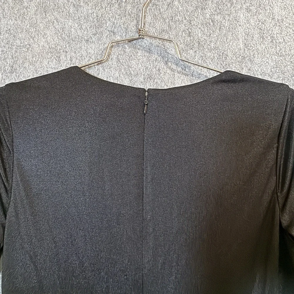 Lauren Ralph Lauren Womens 10 Black Long Sleeve Maxi Dress V Neck Twist